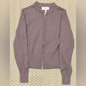 Kilte The Kay Full Zip Cotton Cashmere Sweater Truffle Women's Size 1 (Small)